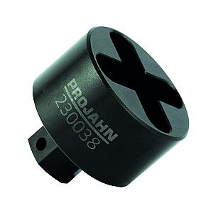 socket 3/8" with cross and hexagon shaft WS 22 for scaffolders